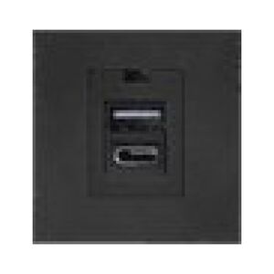 Orno NOEN USB x 2 - typ A + C, podwójny port modułowy 45x45mm z ładowarką USB, 2,1A 5V DC, czarny
