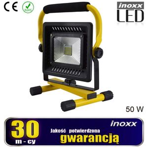 Nvox Naświetlacz przenośny led 50w 6000k aku/ 230v