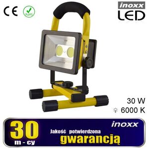 Nvox Naświetlacz przenośny led 30w 6000k aku/ 230v