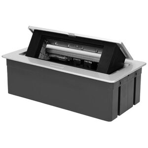 Orno NOEN Kaseta meblowa wpuszczana w blat ze zintegrowaną ramką PCV na gniazda modułowe 3 x 45x45mm lub 6 x 22,5x45mm, przewód 1,5m, srebrne