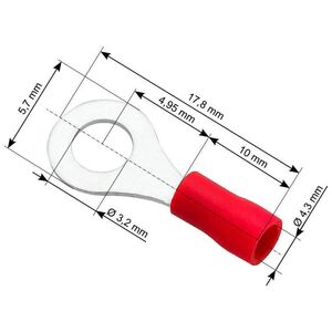 Blow 43-009# Konektor oczk.izol.śruba 3,2 kabel 4,3mm