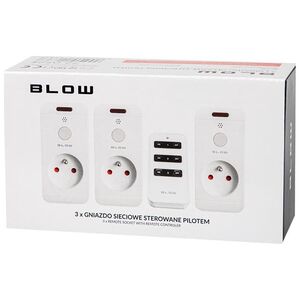 Blow 72-051# Gniazdo sieciowe x3 sterowane pilotem10a