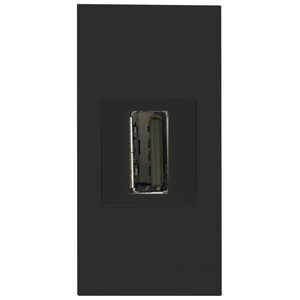 Orno NOEN USB data, gniazdo modułowe 22,5x45mm USB data 2.0, przelotka, czarne