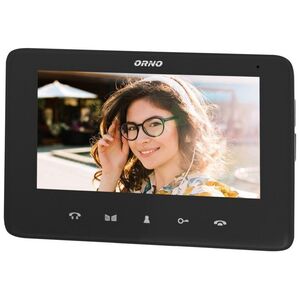 Orno Wideo monitor bezsłuchawkowy, kolorowy, LCD 7", do zestawów z serii INDI i SCUTI, otwieranie bramy, interkom, czarny