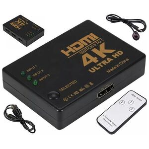 Aptel ROZDZIELACZ HDMI 3 porty typu A Switch Rozgałęźnik +pilot czarny HD28D