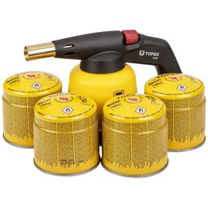 Topex Lampa lutownicza gazowa na naboje 190 g + 4 naboje gazowe z zaworkiem