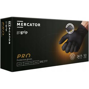 Mercator Medical Rękawice nitrylowe Mercator gogrip black XXL 50szt