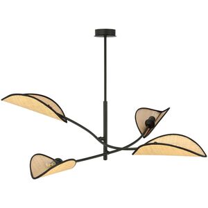 Lampa wisząca Orno PETALO lampa wisząca, moc max.4x40W, E14, czarna-ratan