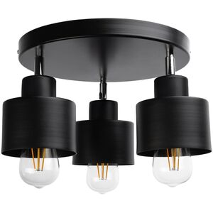Lampa sufitowa Orno LISA oprawa ścienno-sufitowa, moc max. 3x60W, E27, czarna, podstawa okrągła, jednopoziomowa, ruchome głowice lampy