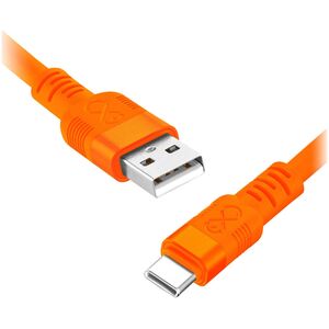 Kabel USB Orno USB-A - USB-C 0.9 m Pomarańczowy (CABEXCWHPUSBC0.9NMIX)