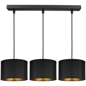 Lampa wisząca Orno KYLO 3P E27, lampa wisząca, max. 3x60W, czarna, listwa