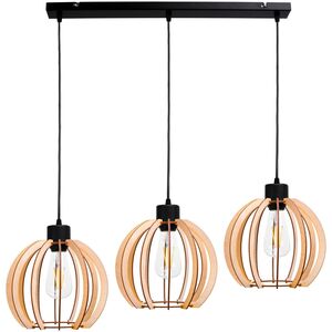 Lampa wisząca Orno JUALA lampa wisząca, moc max. 3x60W, E27, czarna, drewno
