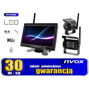 Nvox Zestaw monitor samochodowy lcd 7cali 12v 24v oraz 2 kamery bezprzewodowe