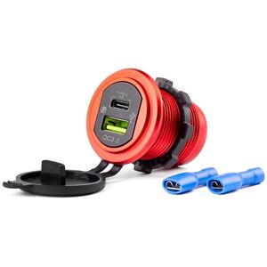 AMiO Wodoodporna ładowarka z gniazdami usb + usb-c 12v 24v mod-09 amio-02859