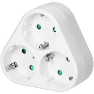 Orno Rozgałęźnik trójkątny 3x2P+Z (Schuko), biały