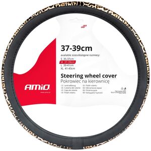 AMiO Pokrowiec nakładka na kierownicę samochodową m 37-39cm swc-43-m amio-02984