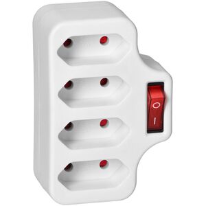 Orno Rozgałęźnik 4x2P z włącznikiem, biały