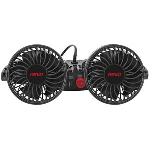 AMiO Wiatrak samochodowy wentylator na zagłówek z ładowarką usb 12v amio-03009