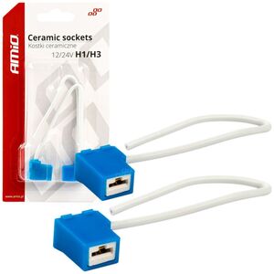 AMiO Kostki ceramiczne kątowe h1 h3 wtyczka gniazdo amio-03051