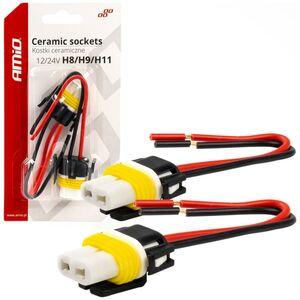 AMiO Kostki ceramiczne proste h8/h11/h16 gniazdo wtyczka amio-03056