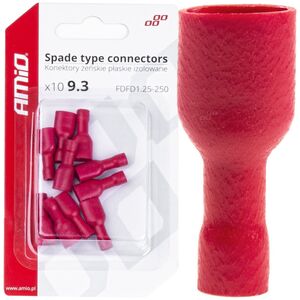 AMiO Konektory izolowane żeńskie płaskie 9.3mm 0.5-1.5mm2 10a 10 szt. amio-03063