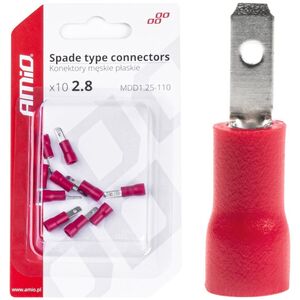 AMiO Konektory izolowane męskie płaskie 2.8mm 0.5-1.5mm2 10a 10 szt. amio-03064