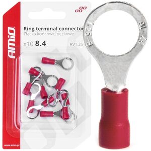 AMiO Konektory końcówki złączki oczkowe 8.4mm 10szt amio-03079