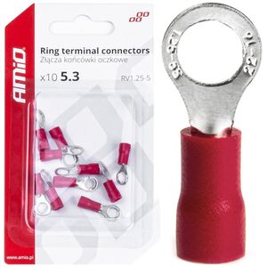 AMiO Konektory końcówki złączki oczkowe 5.3mm 10szt amio-03077
