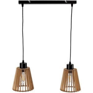 Lampa wisząca Orno DELOS 2P E27, lampa wisząca, max. 2x60W, czarna, drewno
