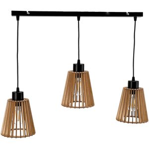 Lampa wisząca Orno DELOS 3P E27, lampa wisząca, max. 3x60W, czarna, drewno, listwa