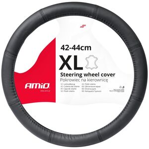 AMiO Pokrowiec skórzany nakładka na kierownicę samochodową xl 41-43cm swc-48-xl amio-03548