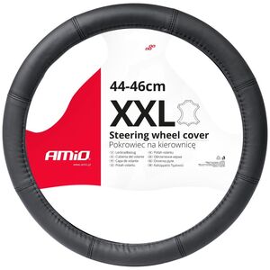 AMiO Pokrowiec skórzany nakładka na kierownicę samochodową xxl 44-46cm swc-48-xxl amio-03549