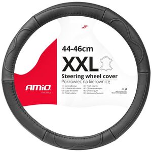 AMiO Pokrowiec skórzany nakładka na kierownicę samochodową xxl 44-46cm swc-49-xxl amio-03554
