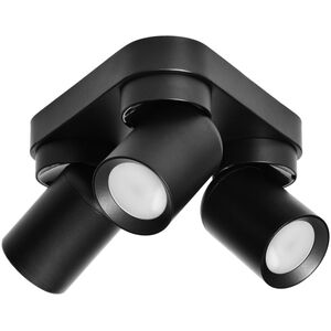 Lampa sufitowa Orno MALTA SP 3, oprawa ścienno-sufitowa, GU10 max. 3x12W, IP20, czarna, trójkątna podstawa