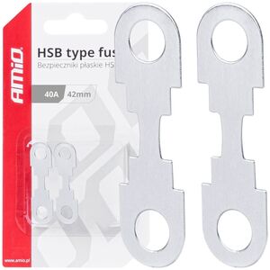 AMiO Bezpieczniki taśmowe płaskie 2 szt. hsb 42mm 40a amio-03498