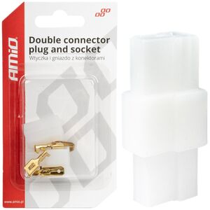 AMiO Wtyczka gniazdo kostka złącze elektryczne 2 pin + konektory amio-03512