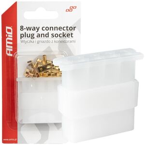 AMiO Wtyczka gniazdo kostka złącze elektryczne 8 pin + konektory amio-03516