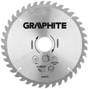 Graphite Tarcza do pilarki, widiowa 160 x 20mm , 30 zębów
