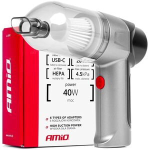 Odkurzacz ręczny AMiO Odkurzacz samochodowy bezprzewodowy akumulatorowy hepa 40w 4000mah amio-03692