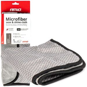AMiO Mikrofibra ścierka 2w1 do polerowania i nabłyszczania samochodu 40x40 cm 600 g amio-03976
