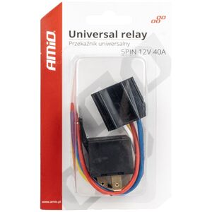 AMiO Przekaźnik samochodowy wiązka gniazdo 5 pin 12v 40a amio-03510