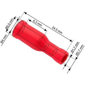 Blow 43-048# Konektor izol.gn. 4,0/24,5mm czerwony