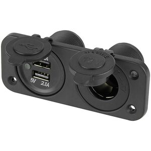 Blow Gn.zapalniczki sam. z klapką+2x gn.USB (1PH)