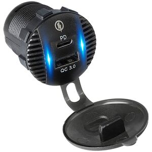 Ładowarka Blow 75-698# Ładowarka samochodowa montażowa usb+usb-c m18b