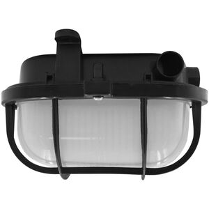 Kinkiet Orno OVAL 7040T/P, oprawa oświetleniowa, 40W, E27, IP44, IK10, klosz poliwęglan matowy, podstawa polipropylen, siatka plastikowa, czarna