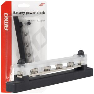 AMiO Blok rozdzielczy masy plusa bus bar m6 12v - 48v 150a amio-03808