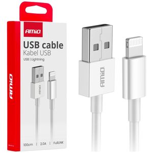 Kabel USB AMiO Kabel do ładowania usb-a - lightning iphone 2a 100cm fulllink amio-03895