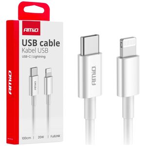 Kabel USB AMiO Kabel do ładowania usb-c - lightning iphone pd 20w 100cm fulllink amio-03898