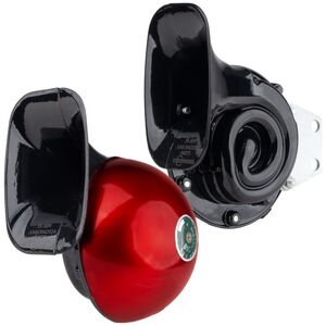 AMiO Klakson sygnał dźwiękowy komplet 2 szt. czerwone 125 mm 12v amio-04075