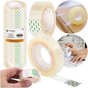 VERGIONIC TAŚMA KLEJĄCA PRZEZROCZYSTA BIUROWA DO PAKOWANIA 18MM x 20M ZESTAW 8 szt.